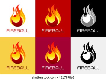 Fireball Logo. Set of logo design on the subject of "Leisure Games" or any others.