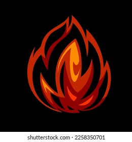 Fireball mascot logo design. Fireball monster vector illustration