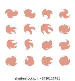 Fireball shape doodle isolated vector illustration on white background.