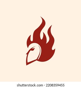 Fireball Spartan Head Creative Logo Ideas