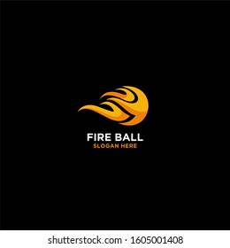 Fireball, vector logo template concept illustration. Fire flame sign, hot warm symbol. Vector illustration.