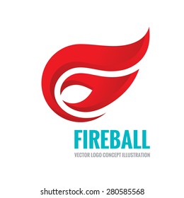 Fireball - vector logo template concept illustration. Fire flame sign. Hot warm symbol. Design element. 