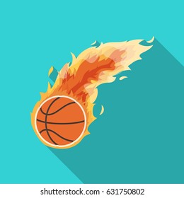 Fireball.Basketball single icon in flat style vector symbol stock illustration web.