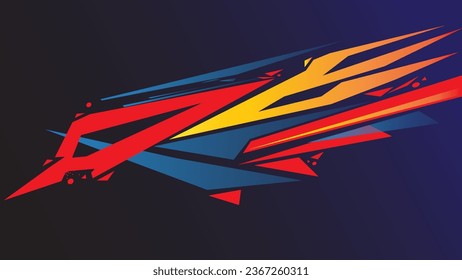 Firebird Automotive art geometric stripe sticker. Truck or car or vehicle abstract stripes. Sharp spear of triangle lines.