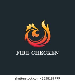 Firebird logo template, modern gradient checken logo design for business