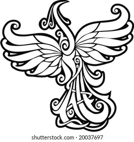 Firebird, mythical creature from russian tales, element for design, vector illustration
