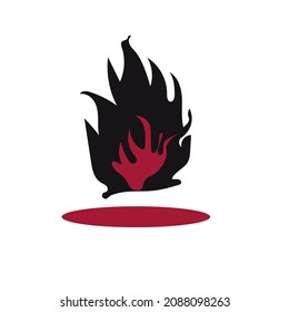 fire.black and red image of fire.hand-draw.vector ilustración.aíslado en un fondo blanco.eps10