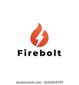 Firebolt Logo – Flame and Lightning Symbol for Energy and Power Brand