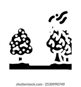 vetor de ícone de símbolo de desastre com fogo de linha de fogo selvagem. sinal de desastre com fogo de linha de fogo selvagem. ilustração de símbolo isolado