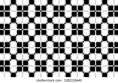 Firebrick Gingham black and white pattern.Texture from rhombus for-plaid,tablecloths,shirts,dresses,paper,bedding,blankets,quilts and other textile products.Vector illustration. - Vector