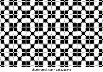 Firebrick Gingham black and white pattern.Texture from rhombus for-plaid,tablecloths,shirts,dresses,paper,bedding,blankets,quilts and other textile products.Vector illustration. - Vector