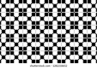 Firebrick Gingham black and white pattern.Texture from rhombus for-plaid,tablecloths,shirts,dresses,paper,bedding,blankets,quilts and other textile products.Vector illustration. - Vector
