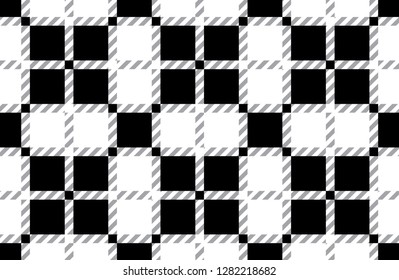Firebrick Gingham black and white pattern.Texture from rhombus for-plaid,tablecloths,shirts,dresses,paper,bedding,blankets,quilts and other textile products.Vector illustration. - Vector