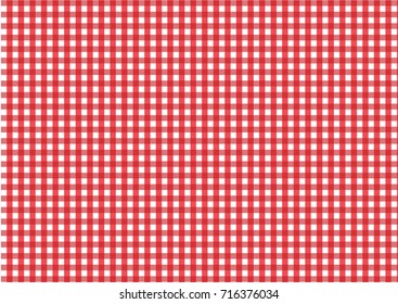 Firebrick Gingham pattern. Texture from rhombus/squares for - plaid, tablecloths, clothes, shirts, dresses, paper, bedding, blankets, quilts and other textile products. Vector illustration.