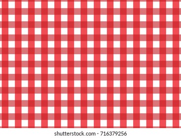 Firebrick Gingham pattern. Texture from rhombus/squares for - plaid, tablecloths, clothes, shirts, dresses, paper, bedding, blankets, quilts and other textile products. Vector illustration.