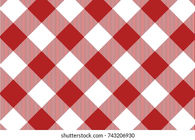 Firebrick Gingham pattern. Texture from rhombus/squares for - plaid, tablecloths, clothes, shirts, dresses, paper, bedding, blankets, quilts and other textile products. Vector illustration.