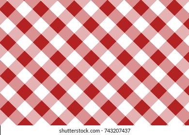Firebrick Gingham pattern. Texture from rhombus/squares for - plaid, tablecloths, clothes, shirts, dresses, paper, bedding, blankets, quilts and other textile products. Vector illustration.