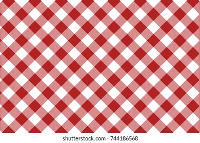 Firebrick Gingham pattern. Texture from rhombus/squares for - plaid, tablecloths, clothes, shirts, dresses, paper, bedding, blankets, quilts and other textile products. Vector illustration.