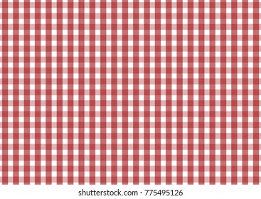 Firebrick Gingham red and white pattern. Texture from rhombus/squares for - plaid, tablecloths, clothes, shirts, dresses, paper and other textile products. Vector illustration.