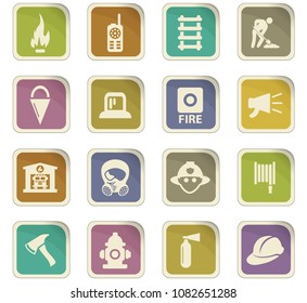Fire-brigade vector icons for user interface design
