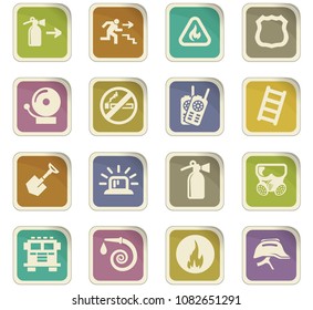 Fire-brigade vector icons for user interface design