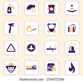 Fire-brigade vector icons for user interface design