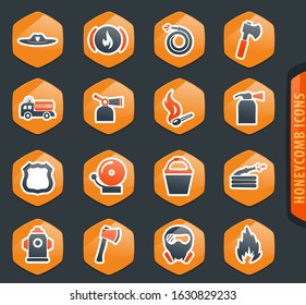 Fire-brigade vector icons for user interface design