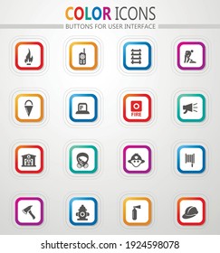 Fire-brigade vector icons for user interface design