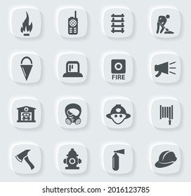 Fire-brigade vector icons for user interface design