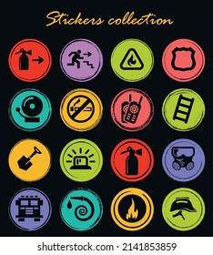 Fire-brigade vector icons for user interface design