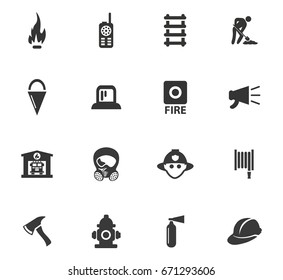 Fire-brigade vector icons for user interface design