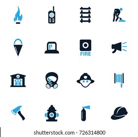 Fire-brigade vector icons for user interface design