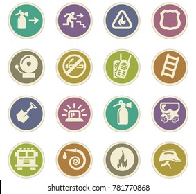 Fire-brigade vector icons for user interface design