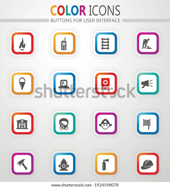 Fire-brigade\
vector icons for user interface\
design