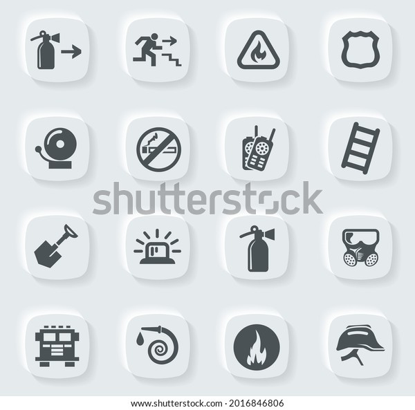 Fire-brigade\
vector icons for user interface\
design