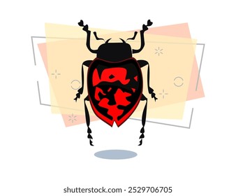 Firebug isolated vector. Entomology, bedbug, beetle. Insects concept. Vector can be used for topics like nature, biology, fauna