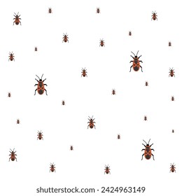 firebugs insect background. Vector Illustration for printing, backgrounds, covers and packaging. Image can be used for greeting cards, posters, stickers and textile. Isolated on white background.