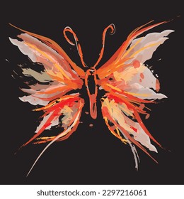 papel de pared de diseño colorido con forma de pincel abstracto de mariposa de mariposa EPS 10