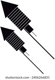 Firecracker black icon on white background.
