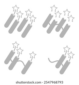 ícone de pacote firecracker no fundo branco, ilustração de vetor