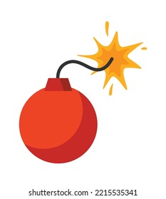 Firecracker with burning wick Party Celebration Element. Vector illustration