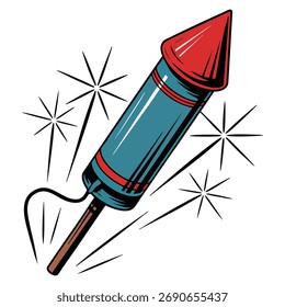 Firecracker celebration 4th of july vector illustration suitable for festival patriotic fireworks party or independence day creative themed artwork