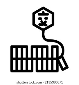 vector de icono de línea chinesa firecracker. signo chino petardo. símbolo de contorno aislado ilustración negra