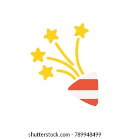 Firecracker christmas flat icon