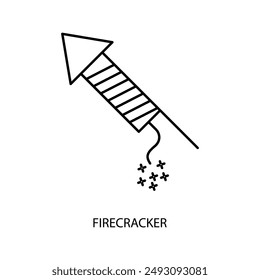 firecracker concept line icon. Simple element illustration.firecracker concept outline symbol design.