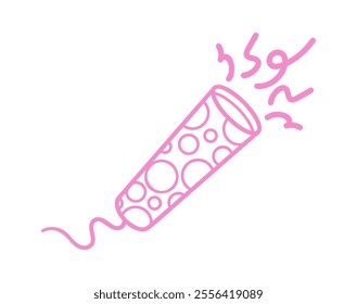 Firecracker confetti popper handdrawn scribble