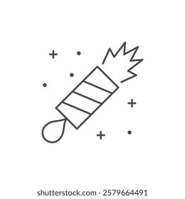 Firecracker explosion line outline icon