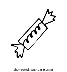 Firecracker festive with confetti hand drawing vector. an isolated object.