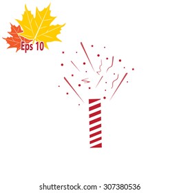 Firecracker with fireworks popping