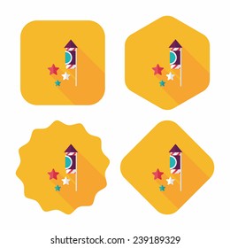 Firecracker flat icon with long shadow, eps10